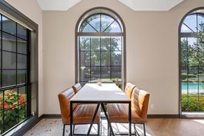 Overland Park apartment for rent - A dining room with a table and chairs. at Highland Park Apartment Homes, Overland Park