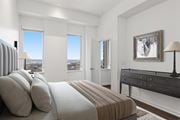 Kansas City apartment for rent - Bedroom with cozy bed at Sky On Main Apartments, Missouri City 64105