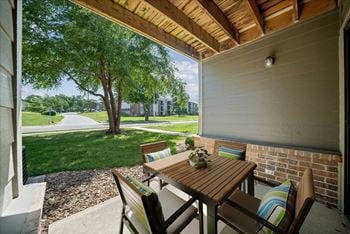 Private covered patio at wind river lodge