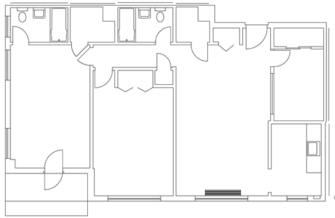 Floor plan for 3 beds, 2 baths, 1185 sqft