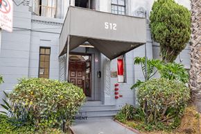 Los Angeles apartment for rent - the front of a building with stairs and a door