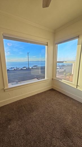 Redondo Beach apartment for rent - A room with two windows overlooking a parking lot and the ocean.