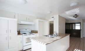 Inglewood apartment for rent - an empty kitchen with white appliances and a sink