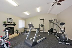 La Habra apartment for rent - the preserve at ballantyne commons fitness room with exercise equipment