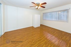 Los Angeles apartment for rent - a living room with wood flooring and a ceiling fan