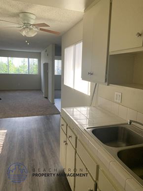 Wilmington apartment for rent - A kitchen with a sink and a fan.