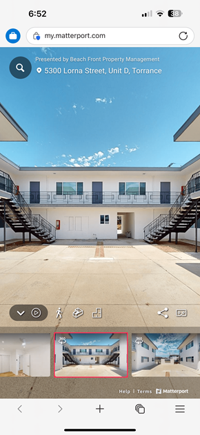 Torrance apartment for rent - the front of a building with some steps and a courtyard