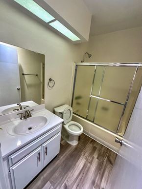 Los Angeles apartment for rent - a bathroom with a sink toilet and shower