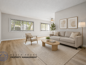 Playa Del Rey apartment for rent - A living room with a couch, chair, and coffee table.