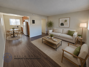 Gardena apartment for rent - A living room with a couch, chair, and coffee table.