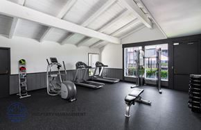 Westminster apartment for rent - A gym with a variety of equipment including treadmills, weights, and exercise machines.