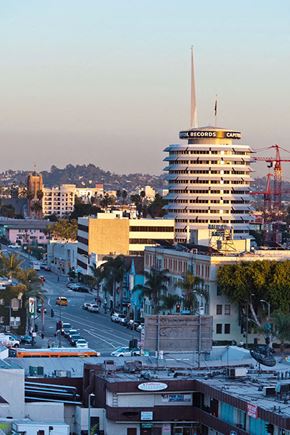 Los Angeles apartment for rent - a view of a city with a tall building