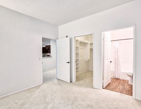 Los Angeles apartment for rent - an empty bedroom with a closet and a bathroom