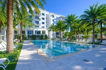Heated beach-entry pool and spa