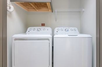 Full-sized side-by-side in home washer and dryer