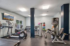 Nashville apartment for rent - A gym with a variety of equipment including treadmills, weights, and exercise machines.