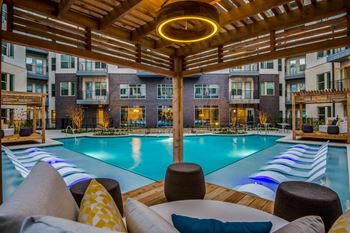 Stylish poolside lounge