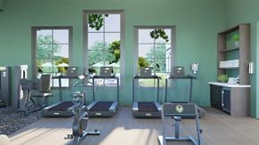 Gallatin townhouse for rent - A gym with treadmills, exercise bikes, and other equipment.