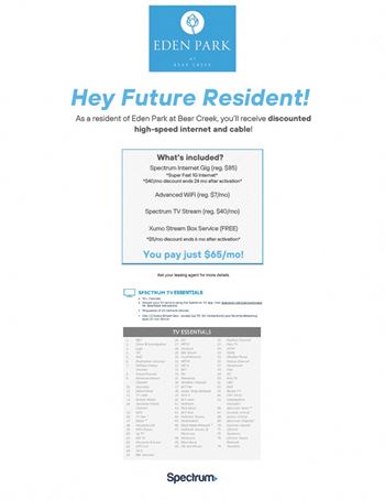 Discounted high-speed internet and cable