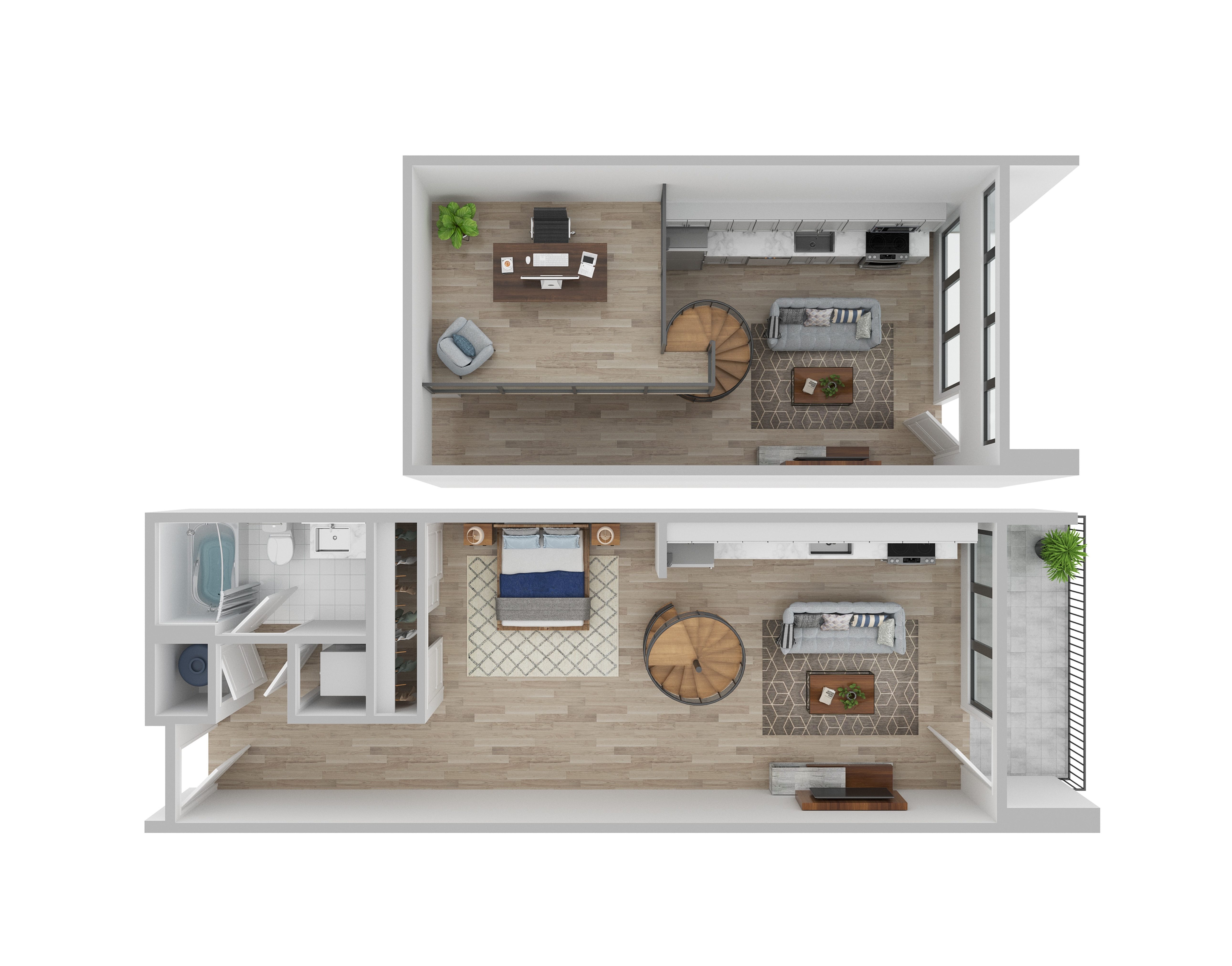 Floor plan for studio, 1 bath, 658 sqft