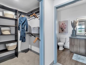 Custom designed walk-in closets in all units