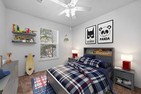 Temple apartment for rent - a bedroom with a bed and a surfboard on the wall
