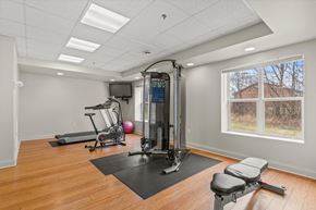 Grayslake apartment for rent - a home gym with exercise equipment and a window
