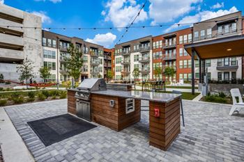 Courtyard with grilling stations