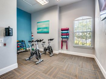 Fitness center with cardio equipment & free weights
