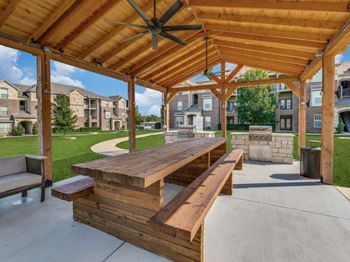 Grilling stations with gas grills