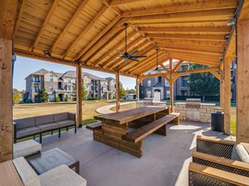 Grilling stations with gas grills