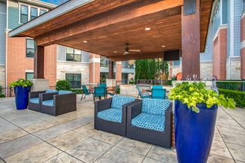 Poolside outdoor cabanas and grilling stations