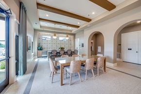 Georgetown apartment for rent - A dining room with a table set for six.