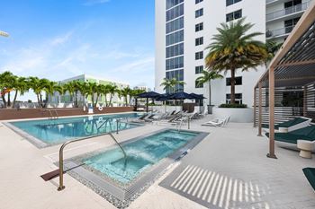 Pool with resort style cabana