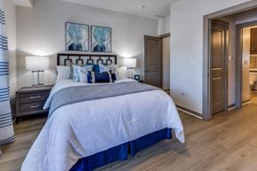 Georgetown apartment for rent - a bedroom with a bed and a closet