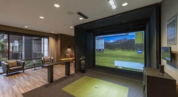 Golf simulator room