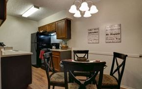 San Antonio apartment for rent - a kitchen and dining room with a table and chairs