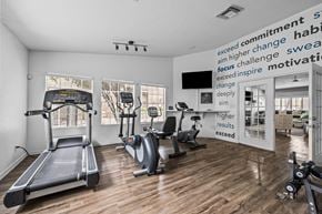 El Paso apartment for rent - the gym with treadmills and other exercise equipment at the resort at governors crossing