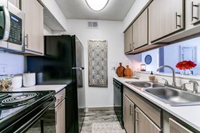 Dallas apartment for rent - the preserve at ballantyne commons apartment kitchen and stove and sink