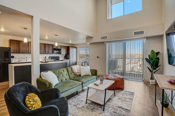 Middleton apartment for rent - a living room with a couch and a table