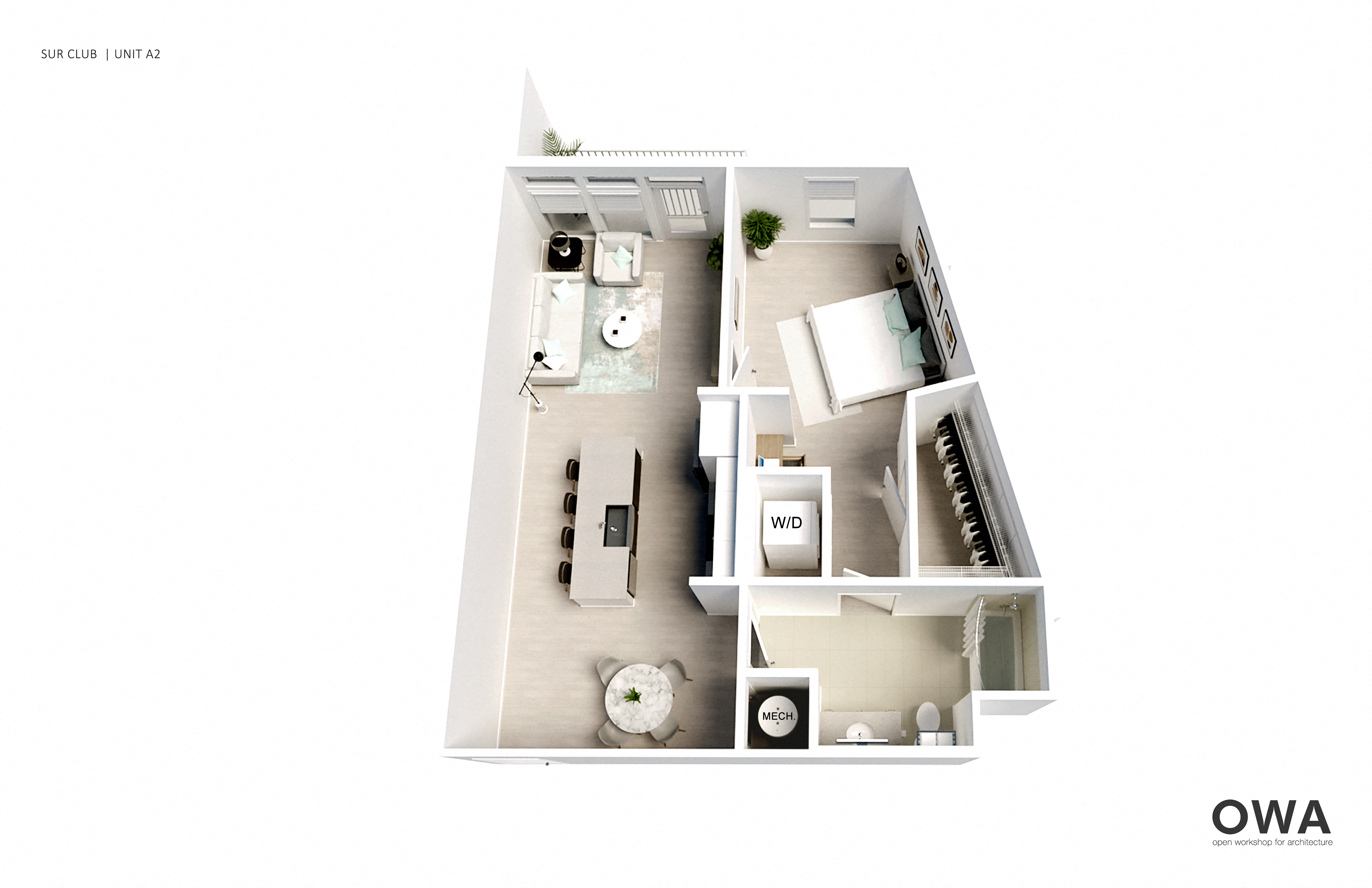 Floor plan for 1 bed, 1 bath, 817 sqft
