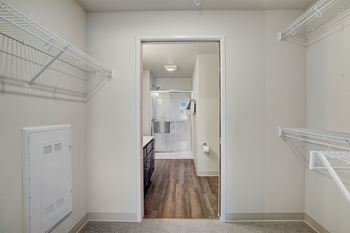 Walk-in closets with built-in shelving
