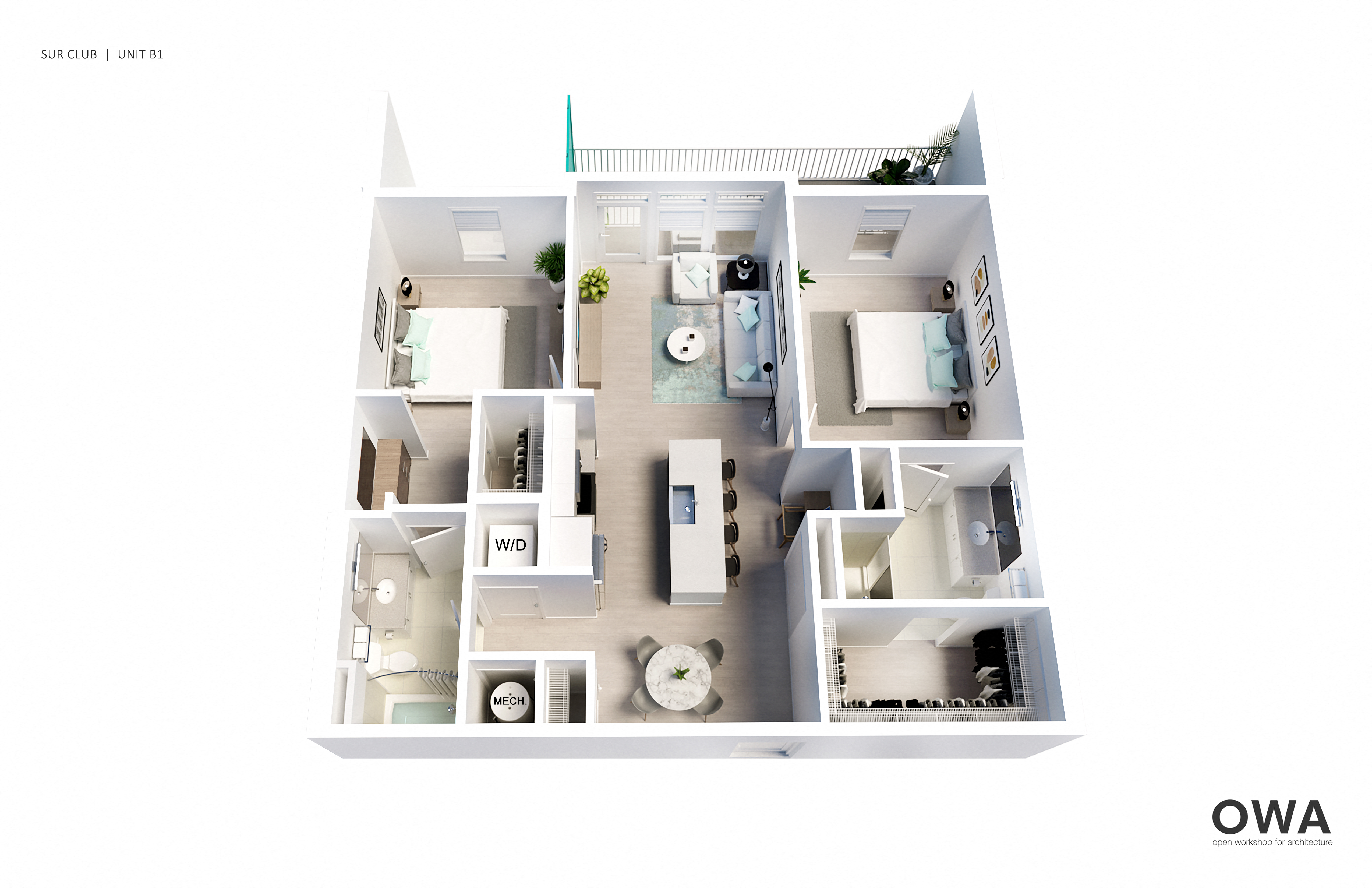Floor plan for 2 beds, 2 baths, 1088 sqft