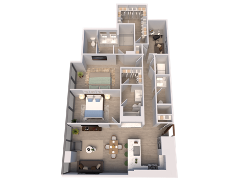 Floor plan for 2 beds, 2 baths, 1488 sqft