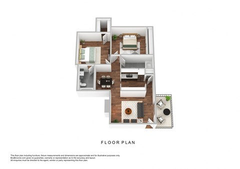 Floor plan for 2 beds, 2 baths, 920 sqft