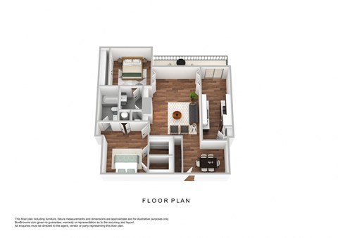 Floor plan for 2 beds, 2 baths, 1080 sqft