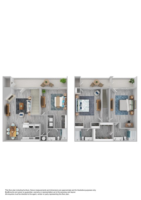 Floor plan for 3 beds, 3 baths, 1488 sqft