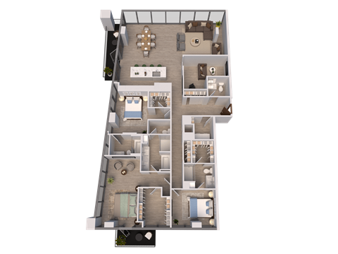 Floor plan for 3 beds, 3 baths, 2476 sqft