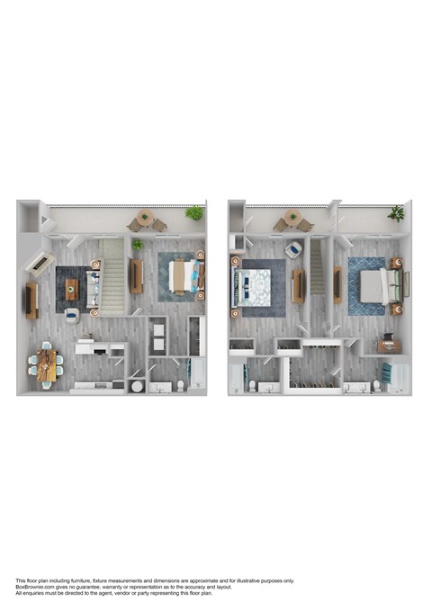 Floor plan for 3 beds, 3 baths, 1618 sqft