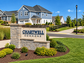 Spring Hill apartment for rent - A sign for Chartwell Commons in front of a house.